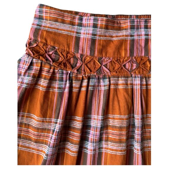 Anthropologie Plaid A-Line Midi Skirt high low high waisted size XL - Picture 4 of 16